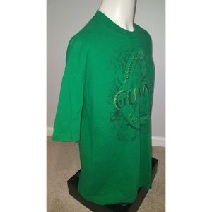 Bottle Green Guinness T-Shirt With Ireland EST. 1759 With Gold Harp Design,S,Vert